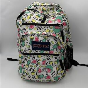Jansport Rainbow White Green Watermelon Cucumber Summer Backpack